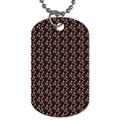 Vintage Floral Black Dog Tag (one Side) by snowwhitegirl