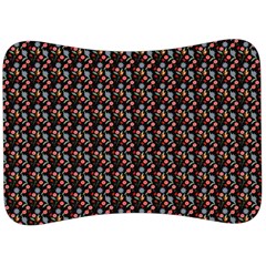 Vintage Floral Black Velour Seat Head Rest Cushion