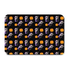 Halloween Skeleton Pumpkin Pattern Black Plate Mats by snowwhitegirl