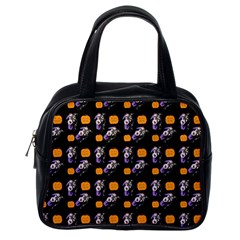 Halloween Skeleton Pumpkin Pattern Black Classic Handbag (one Side) by snowwhitegirl