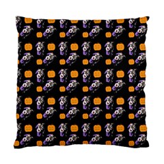 Halloween Skeleton Pumpkin Pattern Black Standard Cushion Case (one Side) by snowwhitegirl