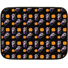 Halloween Skeleton Pumpkin Pattern Black Fleece Blanket (mini) by snowwhitegirl