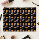 Halloween Skeleton Pumpkin Pattern Black Cosmetic Bag (XL) Front