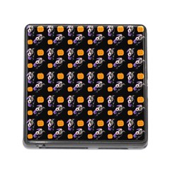 Halloween Skeleton Pumpkin Pattern Black Memory Card Reader (square 5 Slot)