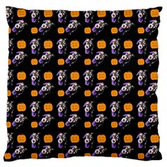 Halloween Skeleton Pumpkin Pattern Black Large Flano Cushion Case (one Side) by snowwhitegirl