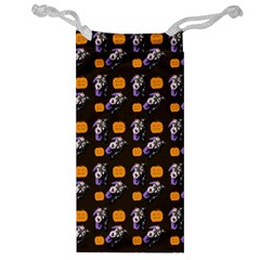 Halloween Skeleton Pumpkin Pattern Brown Jewelry Bag by snowwhitegirl