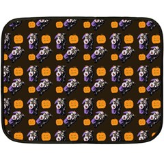 Halloween Skeleton Pumpkin Pattern Brown Double Sided Fleece Blanket (mini)  by snowwhitegirl