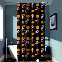 Halloween Skeleton Pumpkin Pattern Brown Shower Curtain 36  X 72  (stall)  by snowwhitegirl