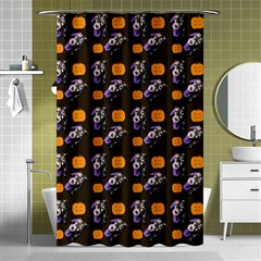 Halloween Skeleton Pumpkin Pattern Brown Shower Curtain 48  X 72  (small)  by snowwhitegirl