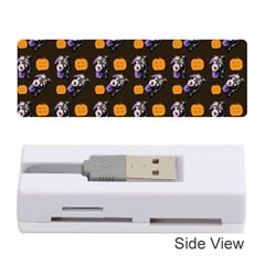 Halloween Skeleton Pumpkin Pattern Brown Memory Card Reader (stick) by snowwhitegirl