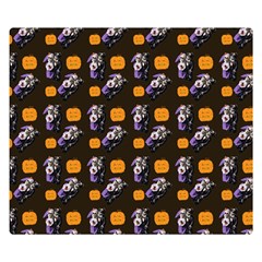 Halloween Skeleton Pumpkin Pattern Brown Double Sided Flano Blanket (small)  by snowwhitegirl