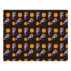 Halloween Skeleton Pumpkin Pattern Brown Double Sided Flano Blanket (large)  by snowwhitegirl