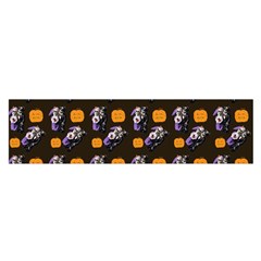 Halloween Skeleton Pumpkin Pattern Brown Satin Scarf (oblong) by snowwhitegirl