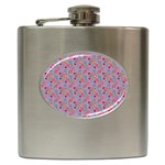 Vintage Floral Lilac Hip Flask (6 oz) Front