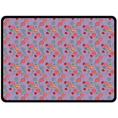 Vintage Floral Lilac Fleece Blanket (large)  by snowwhitegirl