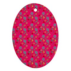 Vintage Floral Pink Ornament (Oval)