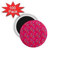 Vintage Floral Pink 1.75  Magnets (100 pack) 