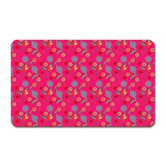 Vintage Floral Pink Magnet (Rectangular)