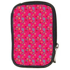 Vintage Floral Pink Compact Camera Leather Case by snowwhitegirl