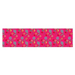 Vintage Floral Pink Satin Scarf (Oblong)