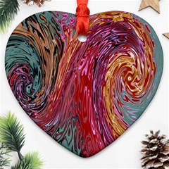 Color Rainbow Abstract Flow Merge Ornament (Heart)