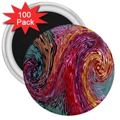 Color Rainbow Abstract Flow Merge 3  Magnets (100 pack)