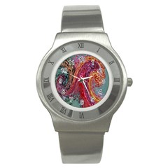 Color Rainbow Abstract Flow Merge Stainless Steel Watch