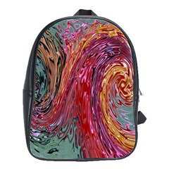 Color Rainbow Abstract Flow Merge School Bag (Large)