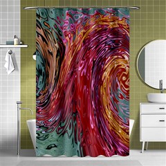 Color Rainbow Abstract Flow Merge Shower Curtain 48  x 72  (Small) 