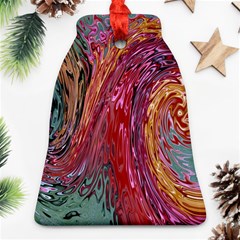 Color Rainbow Abstract Flow Merge Bell Ornament (Two Sides)