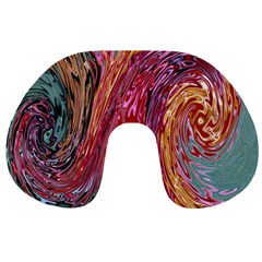 Color Rainbow Abstract Flow Merge Travel Neck Pillows