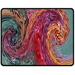 Color Rainbow Abstract Flow Merge Double Sided Fleece Blanket (Medium) 