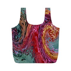 Color Rainbow Abstract Flow Merge Full Print Recycle Bag (M)