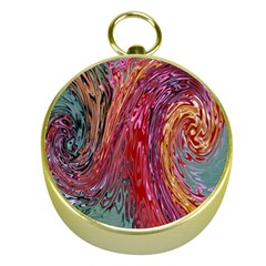 Color Rainbow Abstract Flow Merge Gold Compasses