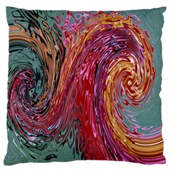 Color Rainbow Abstract Flow Merge Large Flano Cushion Case (One Side)