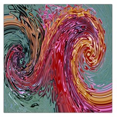 Color Rainbow Abstract Flow Merge Large Satin Scarf (Square)