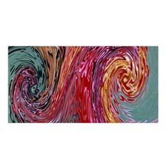 Color Rainbow Abstract Flow Merge Satin Shawl