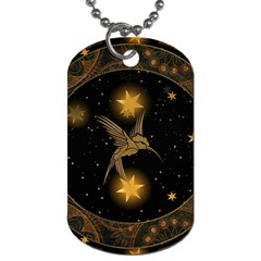 Wonderful Hummingbird With Stars Dog Tag (one Side) by FantasyWorld7