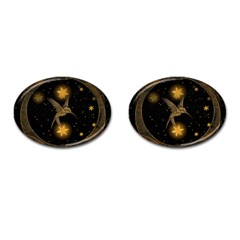 Wonderful Hummingbird With Stars Cufflinks (oval) by FantasyWorld7