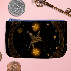 Wonderful Hummingbird With Stars Large Coin Purse by FantasyWorld7