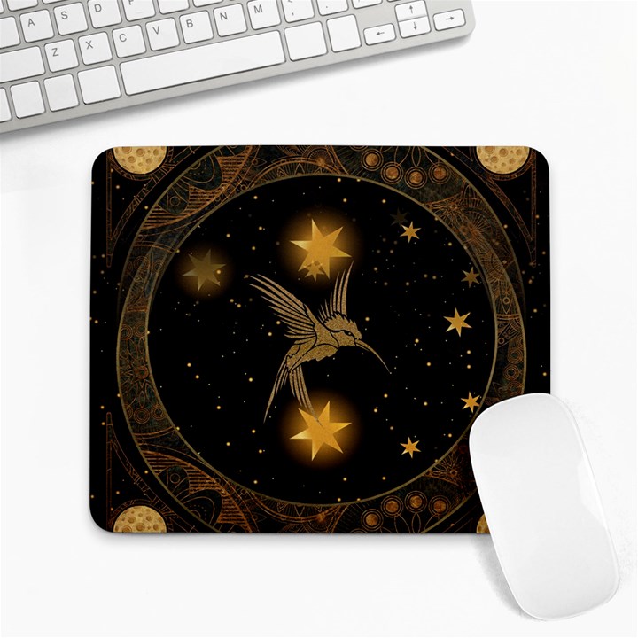 Wonderful Hummingbird With Stars Large Mousepads