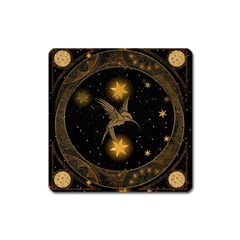 Wonderful Hummingbird With Stars Square Magnet by FantasyWorld7