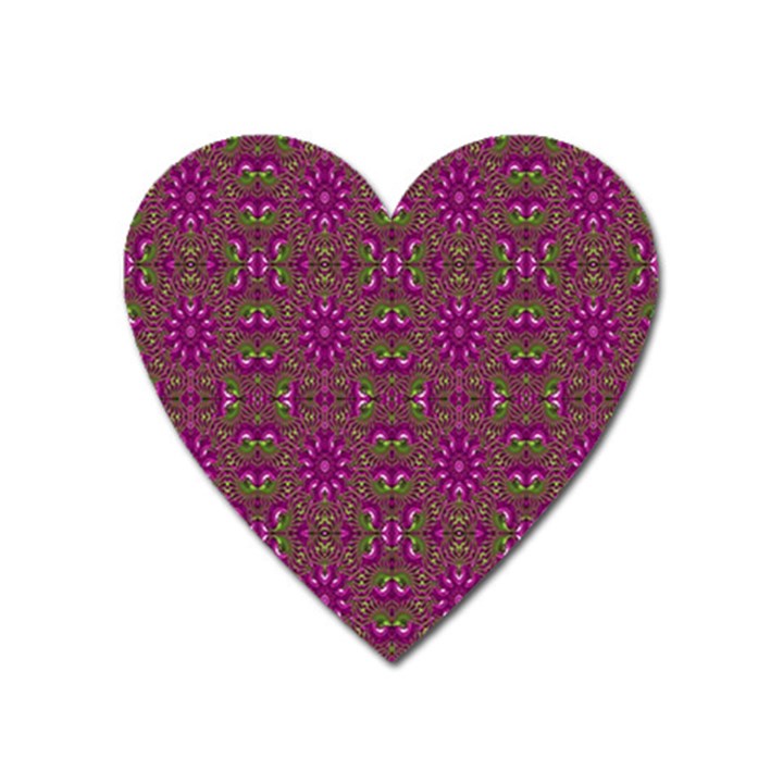 Modern Asian Ornate Pattern Heart Magnet