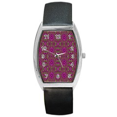 Modern Asian Ornate Pattern Barrel Style Metal Watch by dflcprints