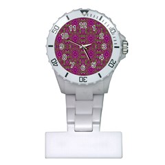 Modern Asian Ornate Pattern Plastic Nurses Watch by dflcprints