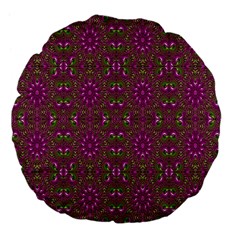 Modern Asian Ornate Pattern Large 18  Premium Flano Round Cushions by dflcprints