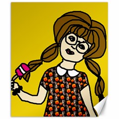 Girl With Popsicle Yellow Background Canvas 20  X 24  by snowwhitegirl