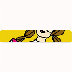 Girl With Popsicle Yellow Background Small Bar Mats by snowwhitegirl