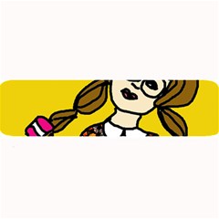 Girl With Popsicle Yellow Background Large Bar Mats by snowwhitegirl