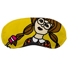 Girl With Popsicle Yellow Background Sleeping Masks by snowwhitegirl